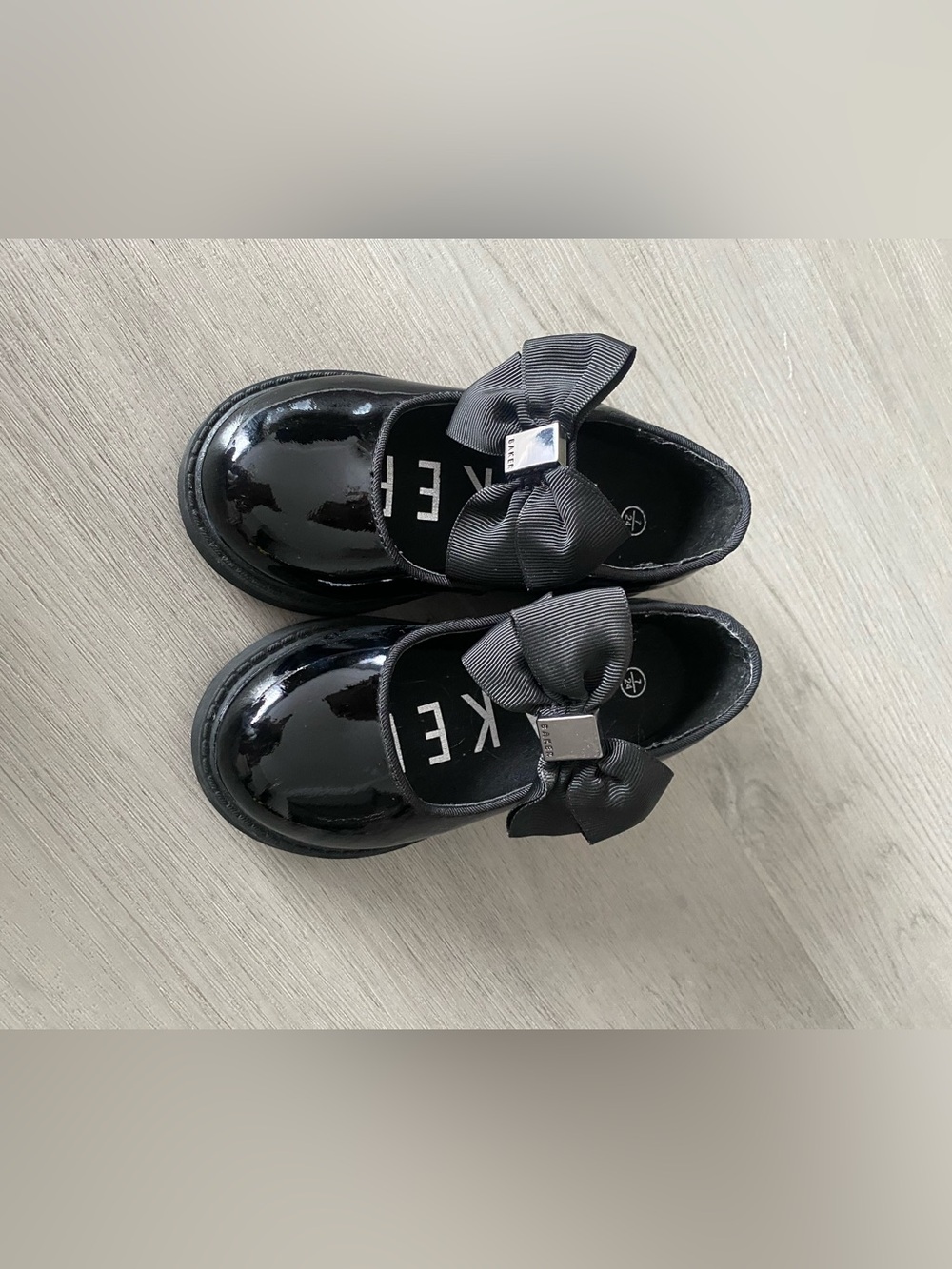 Ted Baker Girls Black Patent Bow Strap Shoes